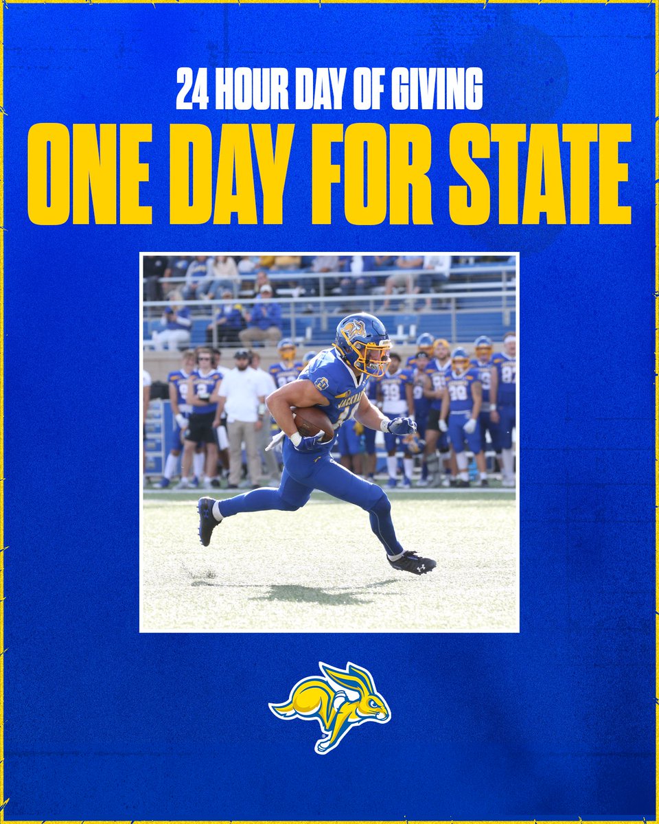 South Dakota State University has changed my life and I couldn’t be more honored to play football for my home state. Please consider donating to the program and making a difference on this special day! onedayforstate.org
