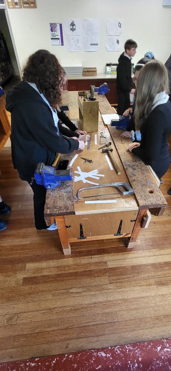 BHSDesignTech's tweet photo. Outstanding effort from Ms Pettigrews S3 Design & Manufacture class. Today's lesson involved a group task to name all the metalwork tools as fast as possible. Then onto sheet metal task. #proudteacher #greatworkethic #keepupthegoodwork https://t.co/yGu5A9LCUt
