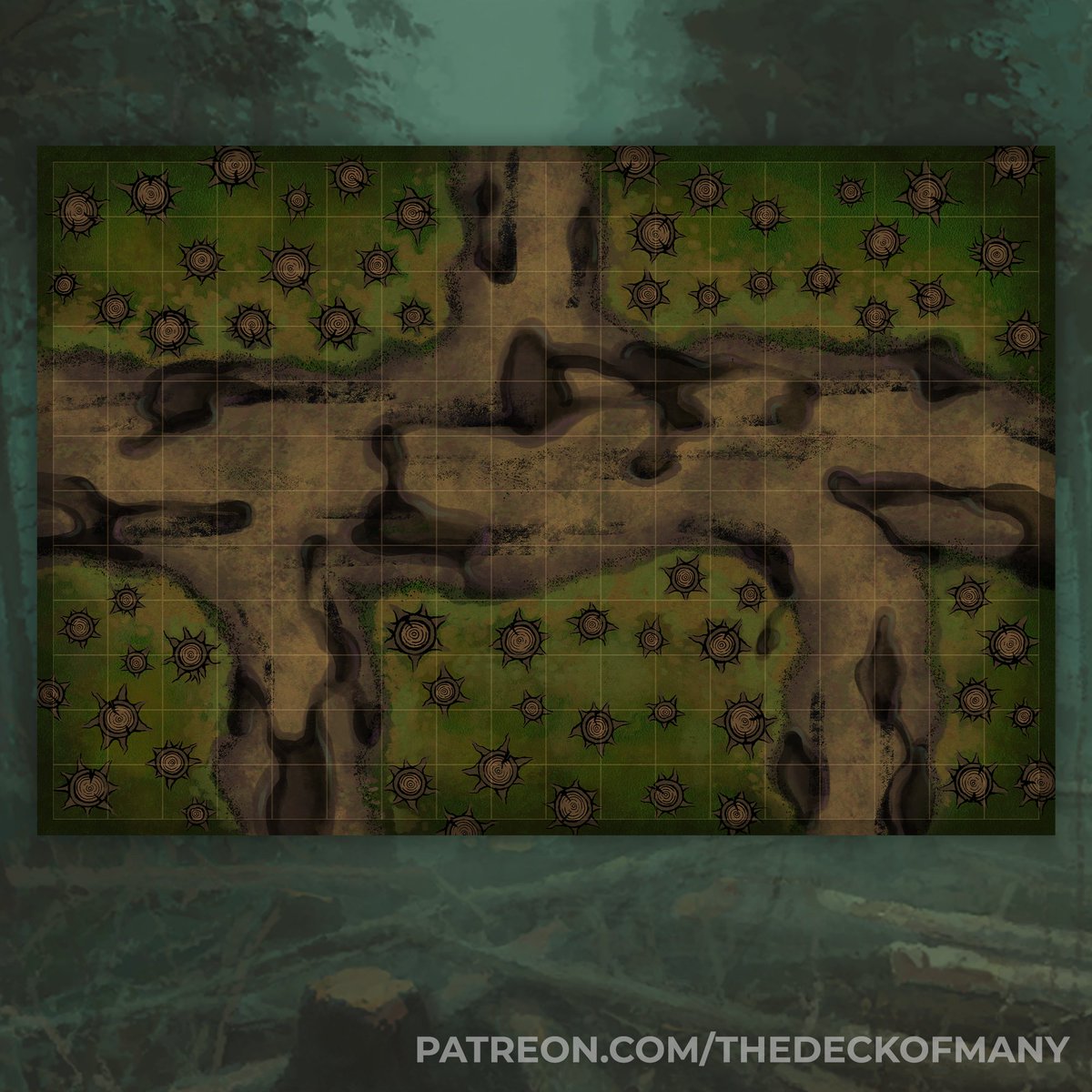 The Red Reaper destroys every forest it touches in its ceaseless goal of fulfilling the Noble Task. Weave this broken woodland into your own campaign for a choppy encounter with The Red Reaper! 🪓 Get these rewards: patreon.com/thedeckofmany Cartography: @Sillustrate