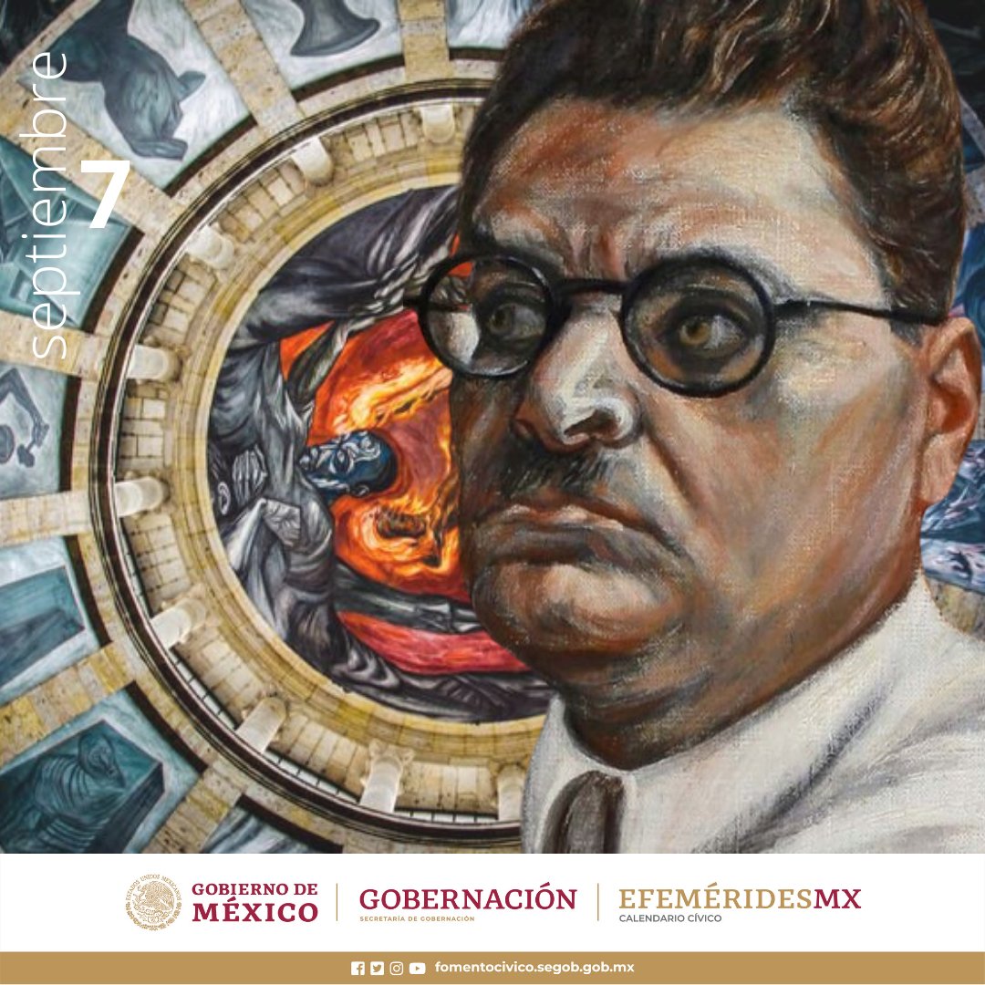 EFEMERIDESMX's tweet photo. 7 | 1949. Murió José Clemente Orozco, caricaturista, litógrafo y muralista, considerado uno de los más grandes pintores del siglo XX. Sus murales se aprecian en las paredes del @SanIldefonsoMx del Palacio de Bellas Artes, de la @SCJN y del Hospicio Cabañas en Guadalajara. https://t.co/HMTRhzq5g1