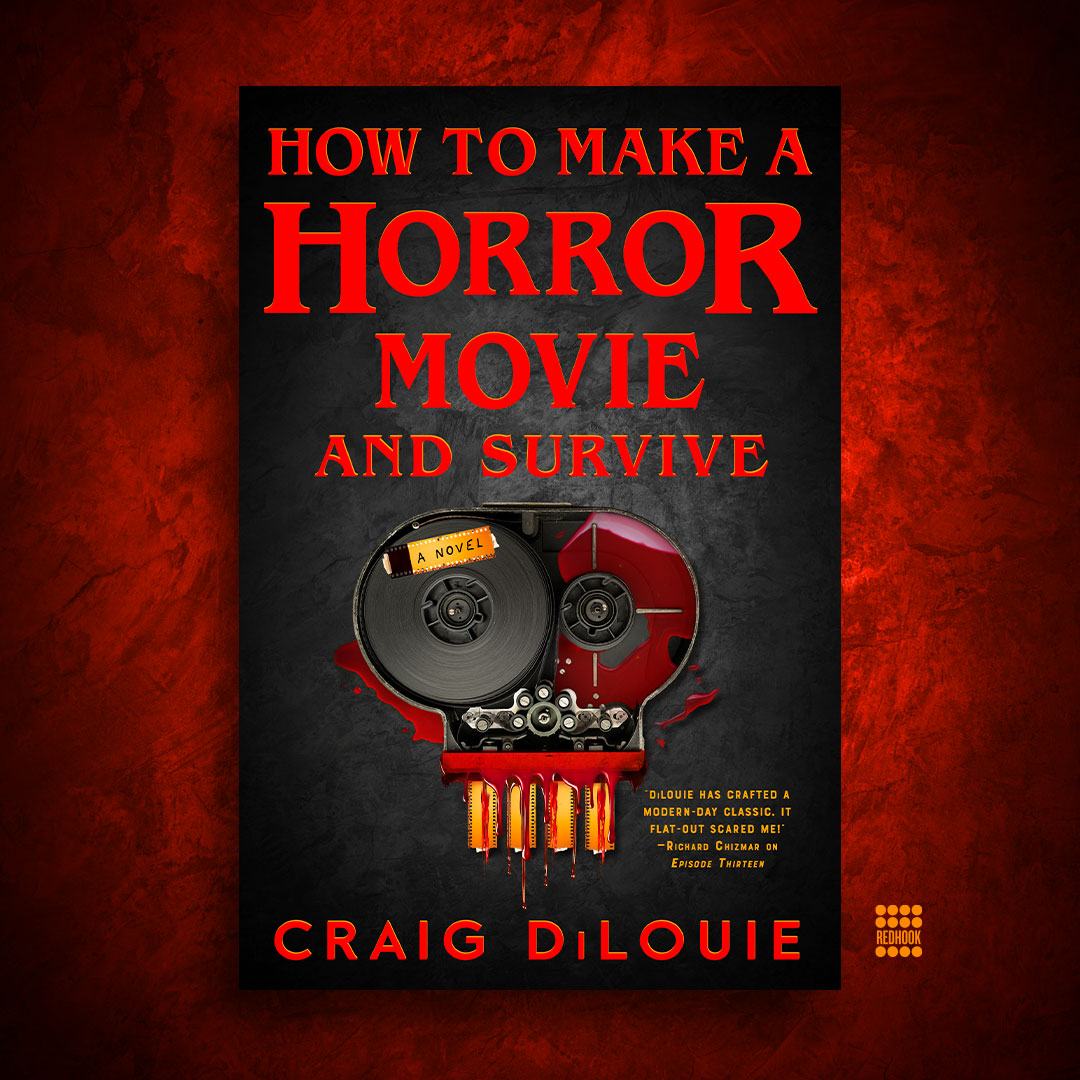 Cover launch! HOW TO MAKE A HORROR MOVIE AND SURVIVE by @CraigDiLouie is a darkly humorous horror novel about a director on a mission to shoot the most terrifying movie ever made with a camera that might be demonic. Learn more: bit.ly/45CbNtW Design by @VonBrooklyn