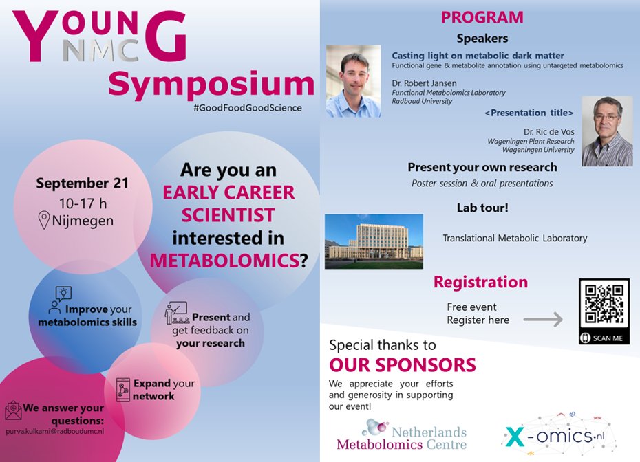 Are you an Early-Career Researcher (ECR) in the field of Metabolomics?

Come join us on the 2023 YoungNMC Symposium in Nijmegen!