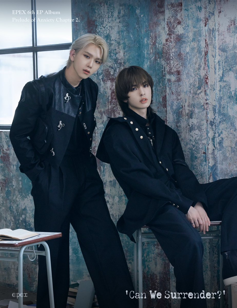 the_EPEX's tweet photo. [📀]
EPEX 6th EP Album 
Prelude of Anxiety Chapter 2. 
‘Can We Surrender?’

MU, BAEKSEUNG,
Unit Photo 3

2023.10.04 6PM

#EPEX #이펙스 #Eight_Apex #CanWeSurrender #Prelude_of_Anxiety #불안의서 #위시 #금동현 #뮤 #아민 #백승 #에이든 #예왕 #제프 https://t.co/PbJPqZUdpe
