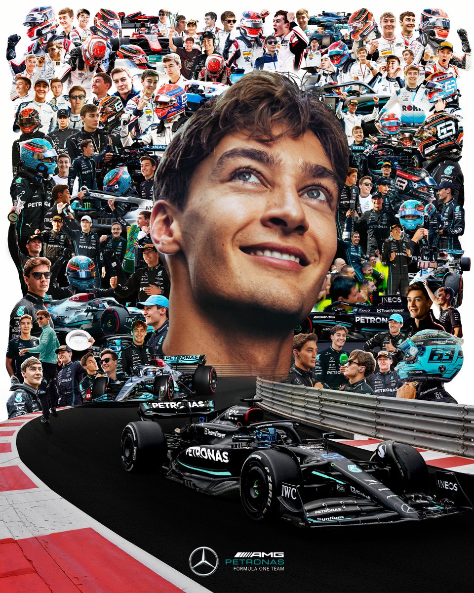 MercedesAMGF1's tweet photo. George's Mercedes story so far! 📖😍 https://t.co/mfEzgMdm0O