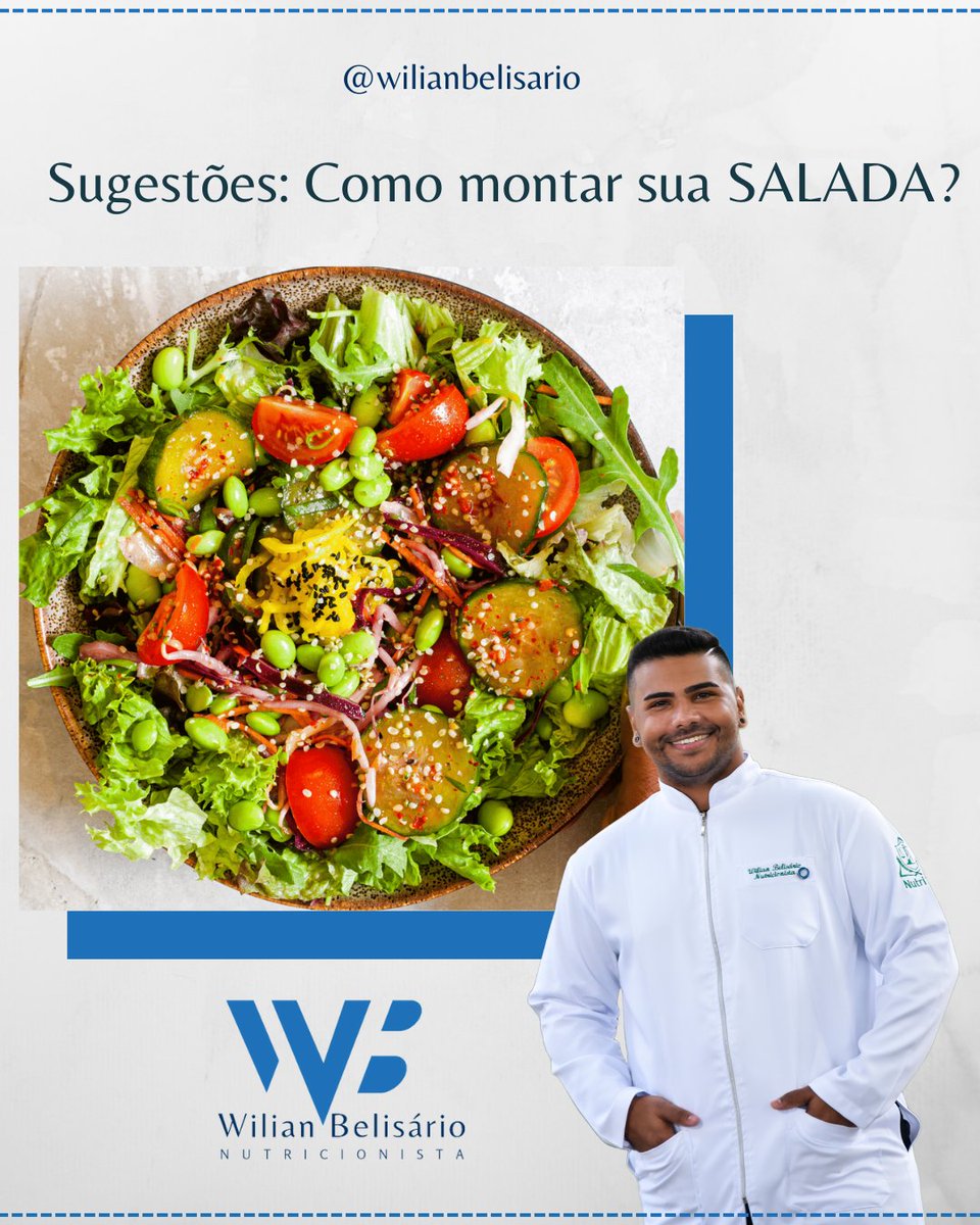 wilianbelisario's tweet image. Olá pessoal! Hoje eu quero compartilhar com vocês uma dica valiosa para montar uma salada equilibrada e nutritiva, que vai garantir a ingestão de uma variedade de nutrientes importantes para a saúde. #NutriTwitter 

🔹instagram.com/wilianbelisario