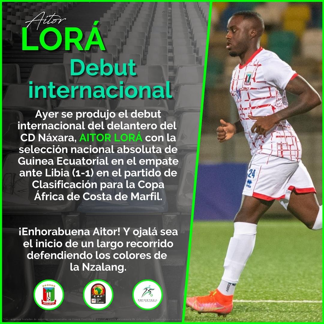 📰 Debut internacional de 𝗔𝗜𝗧𝗢𝗥 𝗟𝗢𝗥Á <a href="/aitorlora47/">Aitor Amarildo Só Lorá</a> con la selección nacional de 🇬🇶 Guinea Ecuatorial. 

👏 ¡Enhorabuena Aitor!