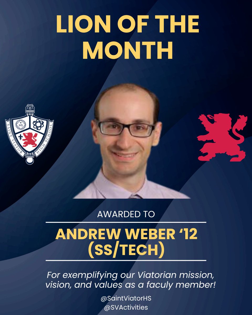 SVActivities's tweet photo. Congratulations to Jake Lund & Mr. Weber for being nominated as our August's Lion of the Month! #theviatorway https://t.co/SXcWAWWEE3