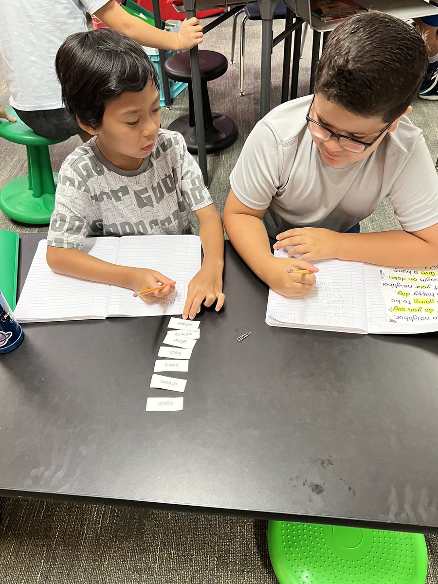 Love hearing the conversations about alphabetical order! Practicing partnerships as well!