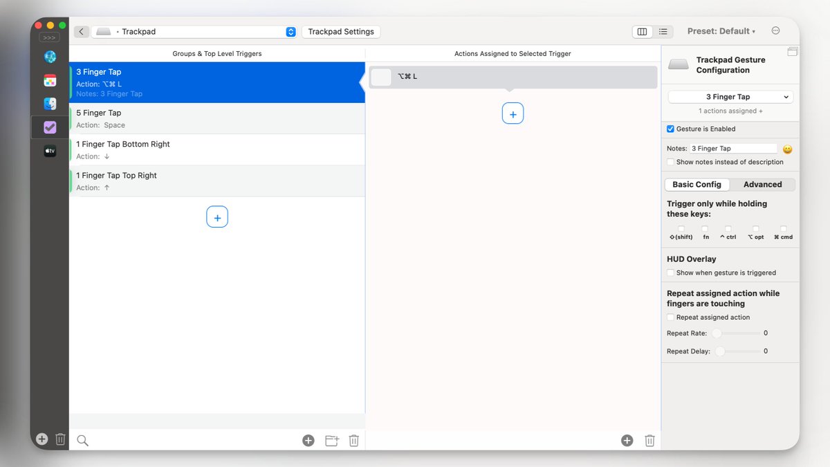 LearnOmniFocus's tweet photo. #BetterTouchTool is a powerful automation app that allows you to customize your Mac. For example, you can add trackpad touch gestures to OmniFocus.

One of eight @Setapp apps we're featuring on Sep 20 (10-11:30 PDT).

Register: https://t.co/q3uSC3M8QZ https://t.co/DcRk6Mhh2f