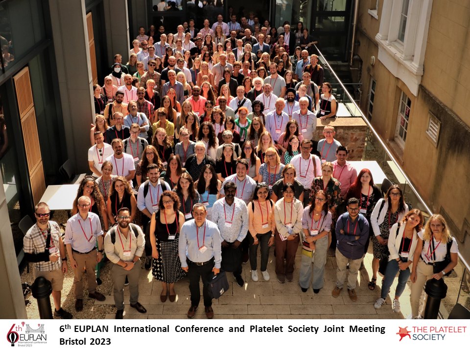 BristolPlatelet's tweet image. Thank you to all the attendees of the #EUPLAN2023 and @plateletsociety joint meeting for making this an amazing conference in Bristol. We look forward to the 2024 @plateletsociety meeting and then Würzburg @bender_lab for the 7th EUPLAN conference in 2025. @BristolPlatelet