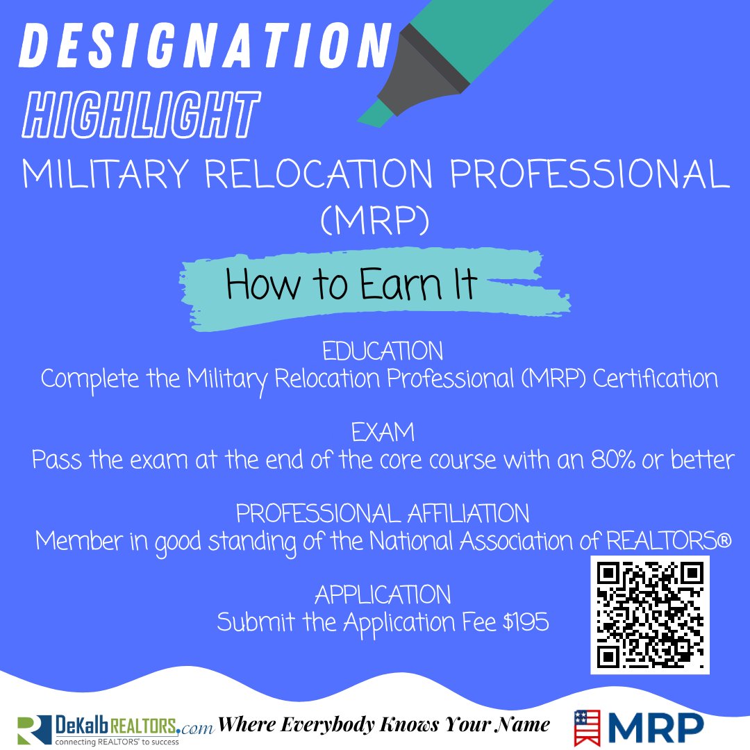 Want to earn your MRP certification? Join us October 24
Instructor: HB Moore
Early Bird Pricing $125 through October 17!
6 CE Hours
Location: DeKalb Association of REALTORS®
In-Person 9:00 AM - 5:00 PM
