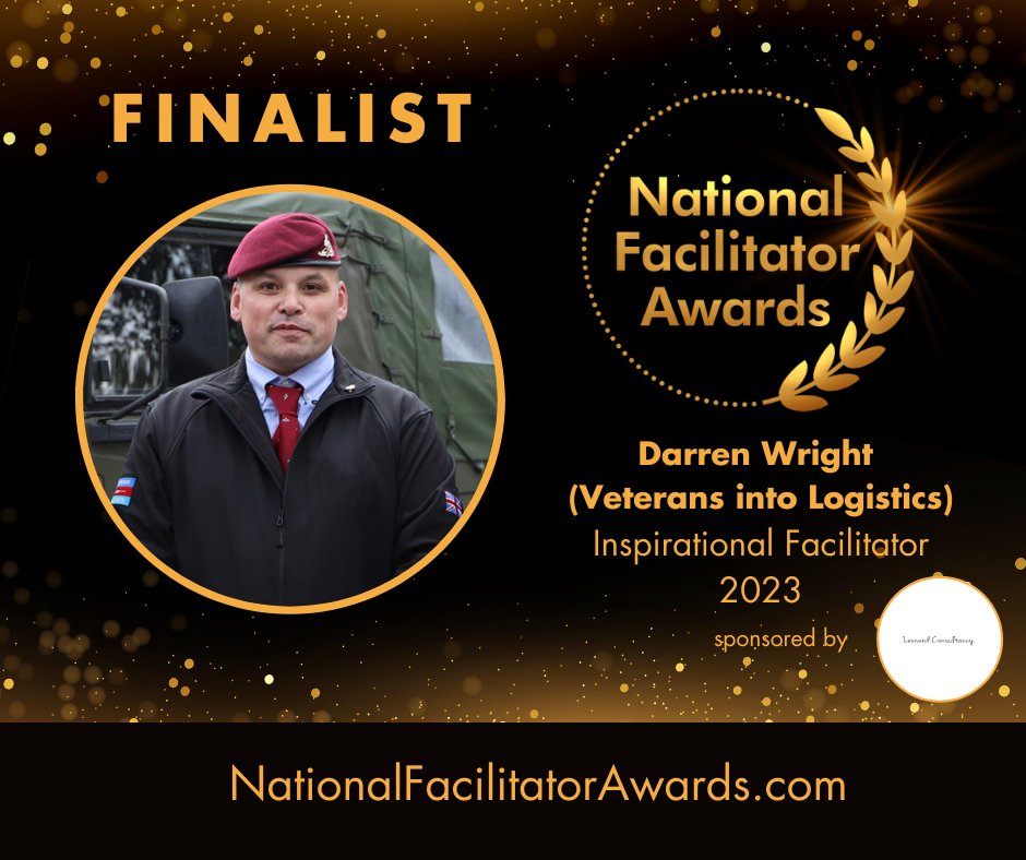 Congratulations to our Inspirational Facilitator Award finalist - Darren Wright! 👏🎉<a href="/VeteransInto/">Veterans into Logistics</a> #NationalFacilitatorAwards #Finalist