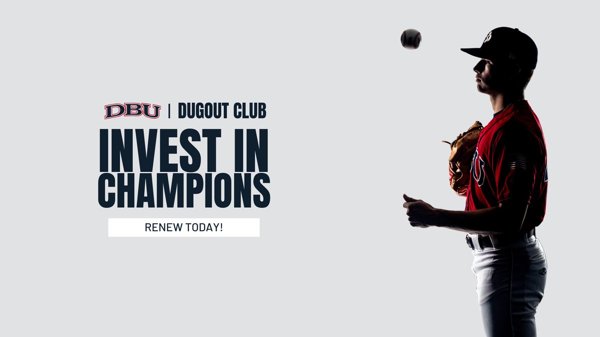 The DBU Dugout Club is the official support organization of Patriot Baseball

patriotathleticfund.com/sports/2018/11…

Join today and receive behind-the-scenes info from Dan Heefner, DBU Baseball apparel, and special opportunities for in-game experiences

The September newsletter will feature a