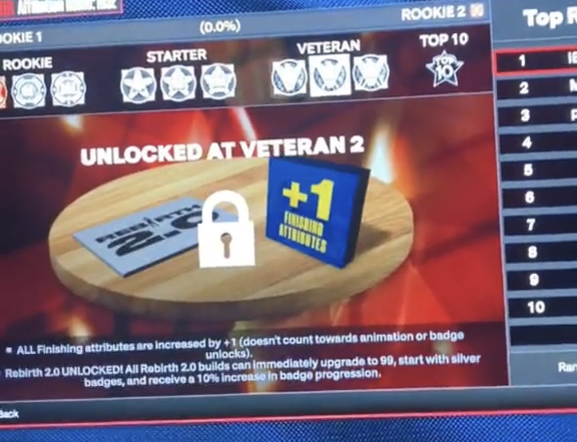 SiimplyGrinding's tweet photo. At Veteran 2 you unlock REBIRTH 2.0 which allows you to make a 99 OVERALL BUILD with Silver Badges🤯 #NBA2K24 https://t.co/bO87c5zR5v