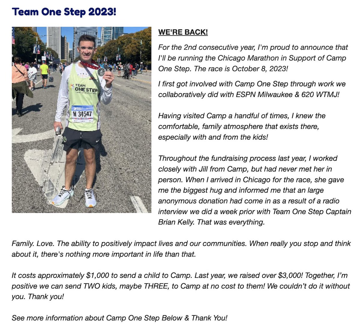 🏃‍♂️ I'm running the Chicago Marathon on October 8th! 🧀 The Pack are running Chicago this weekend. 💚 Spread the Love. 🔟 Make a $10 donation. 💰 I'll donate $10 for every point the Pack scores this weekend. Need 50 from ya, @jordan3love. Donate: rb.gy/xeleg
