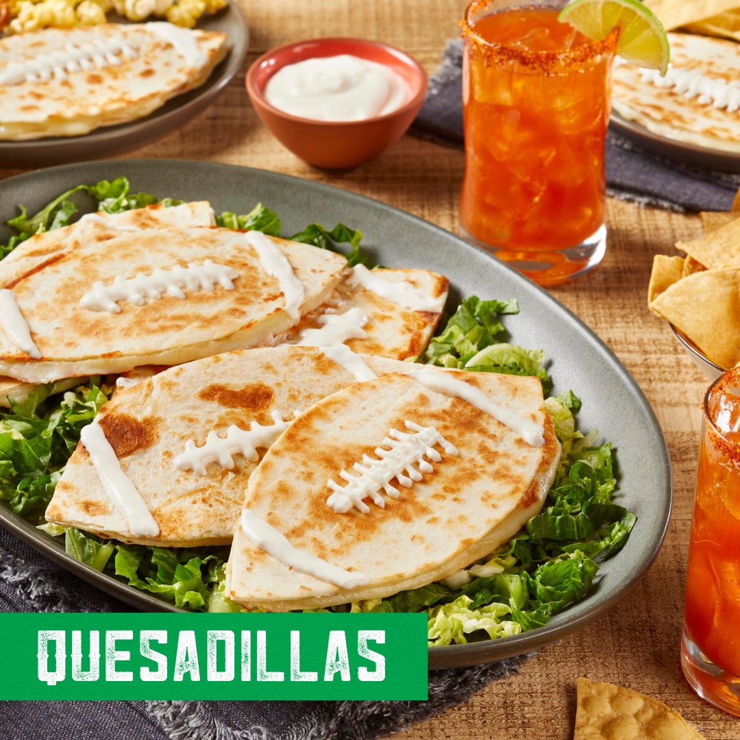 Celebrating kickoff with these football 🏈 quesadillas made with melty Cacique Oaxaca Cheese. 🤤