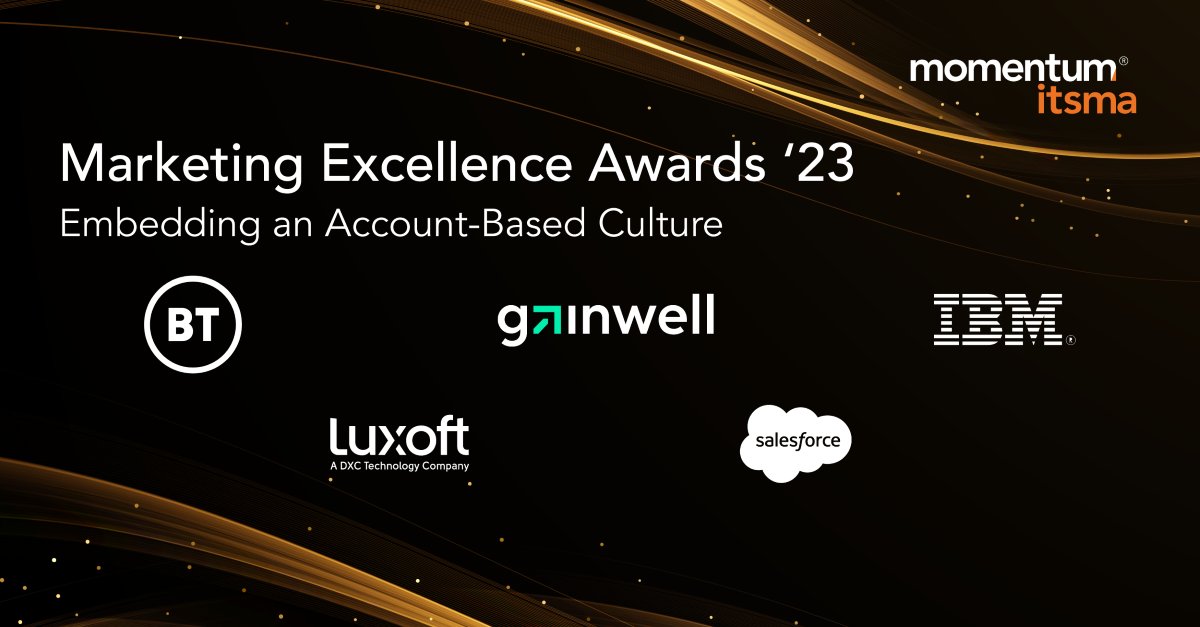 📣Announcing the 2023 Marketing Excellence Awards Finalists in the "Embedding an Account-Based Culture" category! Join us in toasting the marketers at <a href="/bt_uk/">BT</a>, <a href="/GainwellTech/">Gainwell Technologies</a>, <a href="/IBM/">IBM</a>, @Luxoft, and <a href="/salesforce/">Salesforce</a> !🥂
bit.ly/MEA23pr