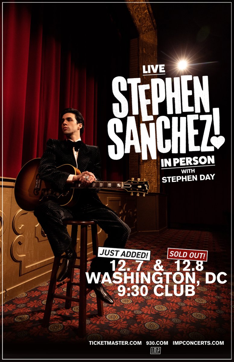 ‼️LOW TICKET WARNING‼️ Modern-day Romeo @stephencsanchez is coming to our stage this winter, celebrating his debut album 'Angel Face' that comes out September 22nd. He's sold out one night, don't miss out on his last 🌹😚 🎟️: bit.ly/StephenSanchez…