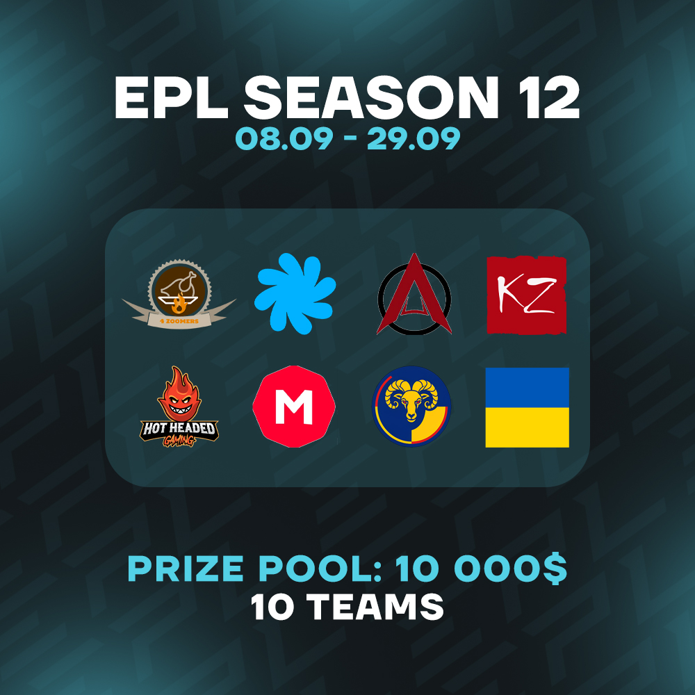 Another tournament from the EPL! EPL Season 12 of Dota2 starts tomorrow 🔥

8 teams will start the tournament from the group stage. There will be 2 more teams waiting for them in the playoffs. Which ones? You'll find out soon 🤫

There is $10,000 at stake! The tournament will be