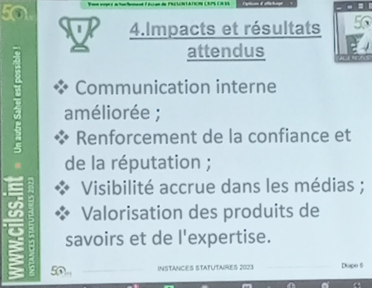 SandyOuat's tweet image. 2ieme journée du #crps2023 du #cilss, quelle stratégie de communication globale pour l&apos;institution? Présentation du responsable communication du #cilss @CILSSinfos