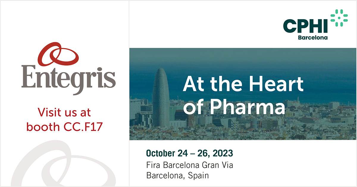 Entegris's tweet image. Join Entegris at CPHI Barcelona and learn how we help drug manufacturers reduce costs, scale production, and improve quality. Register now! bit.ly/45ulRFx #biotech #drugmanufacturing #CPHIWW