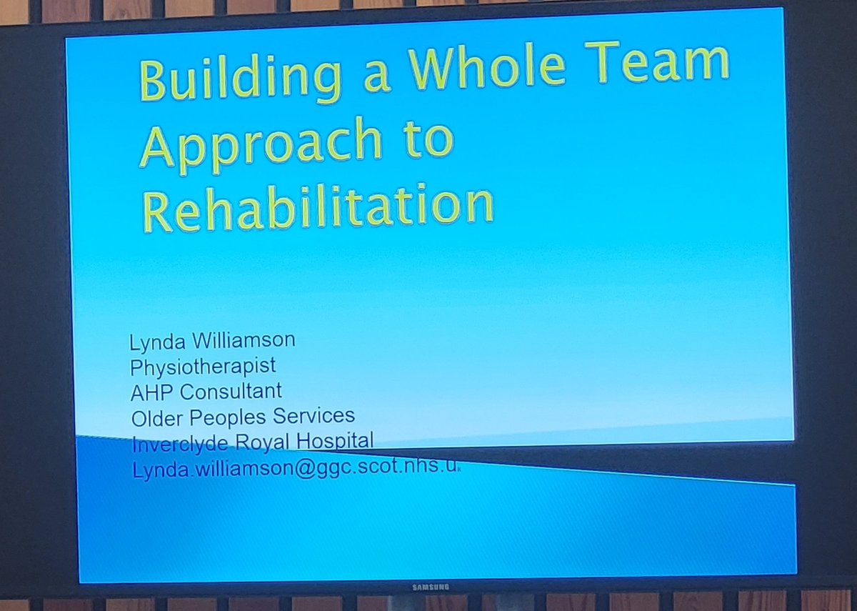 Great morning  listening and learning from a fantastic staff group, including our own <a href="/lyndama19382281/">Lynda Williamson</a> #GGCPhysios2023 <a href="/NHSGGCClydeAHP/">NHSGGC Clyde AHP</a>
