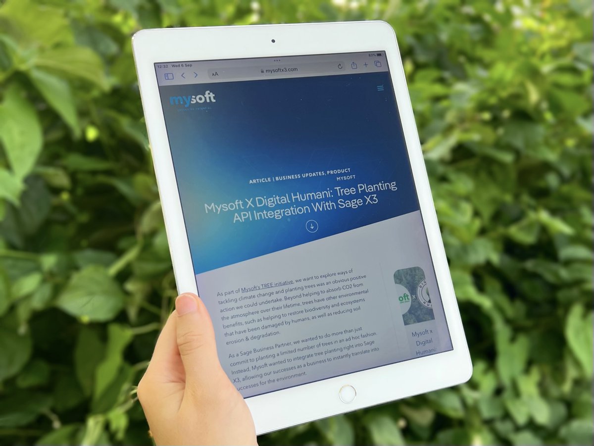 Mysoft_ltd's tweet photo. A few months ago, we embarked on a mission to integrate a reforestation API into #SageX3, and today, we're thrilled to unveil the final product🌳

Dive into the details and discover how our apprentice developer, Archie, turned this vision into a reality: https://t.co/1alVgZlmYW https://t.co/BB4iDEvNfv