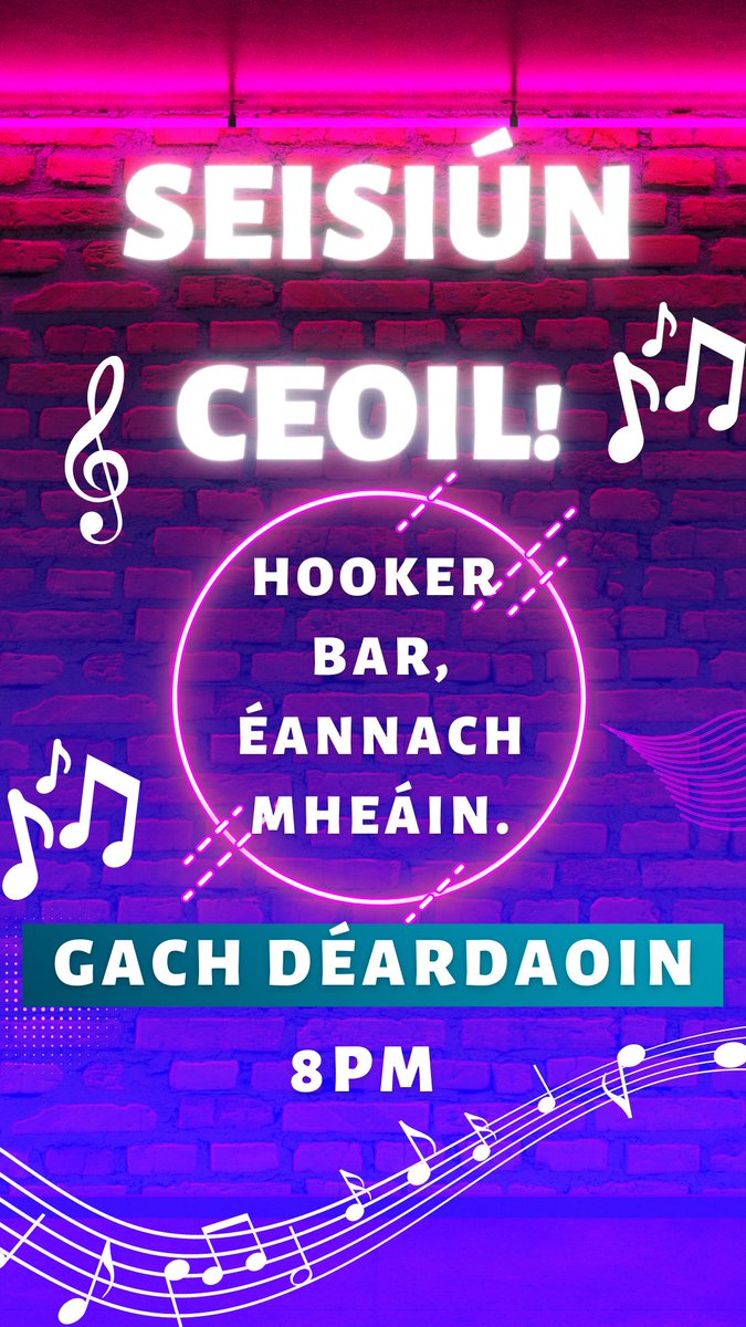 glor_na's tweet photo. Is dóigh gurbh é seo an Seisiún deireadh ar an Déardaoin an samhraidh seo! Mar sin bígí linn le haghaidh píosa craic agus neart ceol agus comhrá . Tí Mháirtín Tom Sheáinín, ag an Hooker Bar, 8i.n. B’fhéidir go casadh sé amhrán dúinn! https://t.co/PyNYSkPGfb