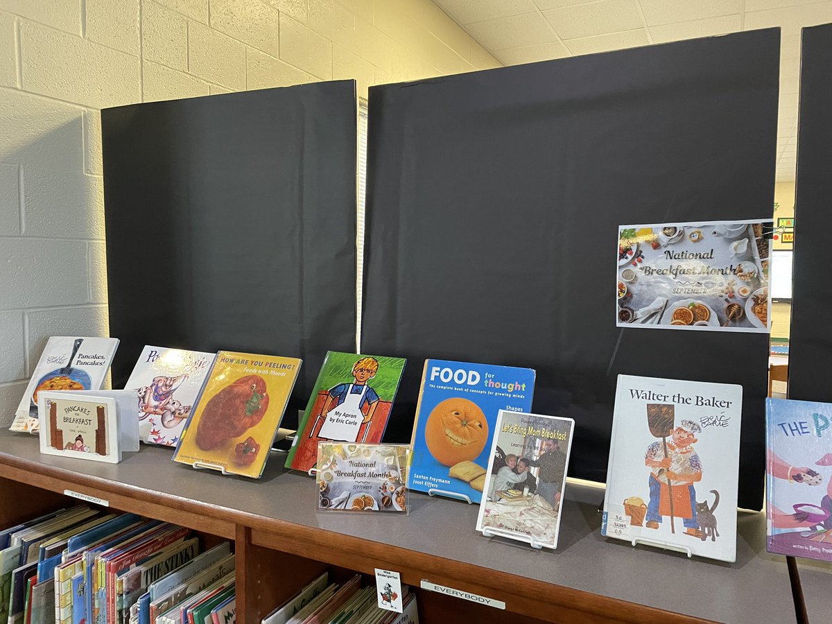 PrimarilyMedia's tweet photo. September is the National Month of…
⚾️ Little League month
🎼 Classical Music
🥞 Breakfast
Take time to read about! 📚💚🐉 

#MakingMagicatOdell #UnlocktheMagic #OdellPrimaryPride #CabCoSchools #ElevateCabarrus #Library #Librarian #BookDisplay #NationalMonth https://t.co/Nfx6xxODVy