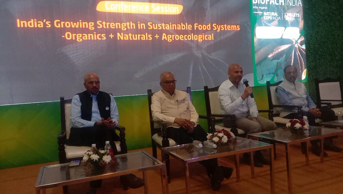 NCONFGZB's tweet photo. Dr. @GagneshSharma6 Director @NCONFGZB moderated a panal discussion on 'India's growing strength in sustainable food system -organic + natural + agroecological' at 18th edition of #BiofachIndia 2023 being organised at IEML Convention center, Gr. Noida, Uttar Pradesh on 6-9-23. https://t.co/kDw5FaDwmg