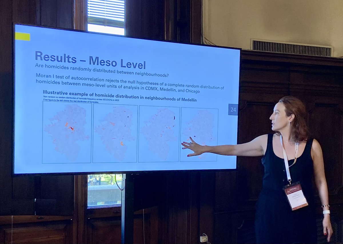 Matt Ashby (@lesscrime) on Twitter photo Great presentation by <a href="/cimellado/">Catalina Mellado</a> at #Eurocrim2023 on her research testing if findings about concentrations of crime from the US and UK can be applied to Latin America.
(I may be biased, since I’m one of her supervisors, but I still think it’s great) Great presentation by <a href="/cimellado/">Catalina Mellado</a> at #Eurocrim2023 on her research testing if findings about concentrations of crime from the US and UK can be applied to Latin America.
(I may be biased, since I’m one of her supervisors, but I still think it’s great)