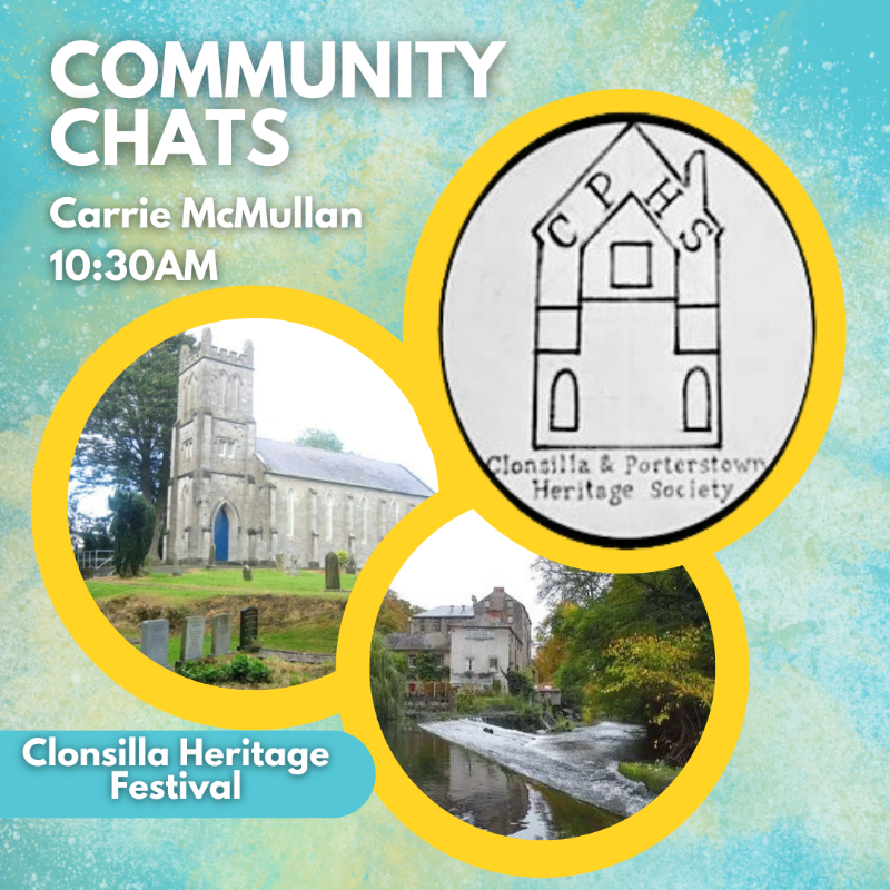 This morning on #CommunityChats @carrie_mcmullan chats to the Clonsilla & Porterstown Heritage Society’s Christine Moore about #ClonsillaHeritageFest @EVENTSinFingal. With music from @GregClifford87. Tune in at 10:30am! #eventinfingal #fingal #eventsindublin