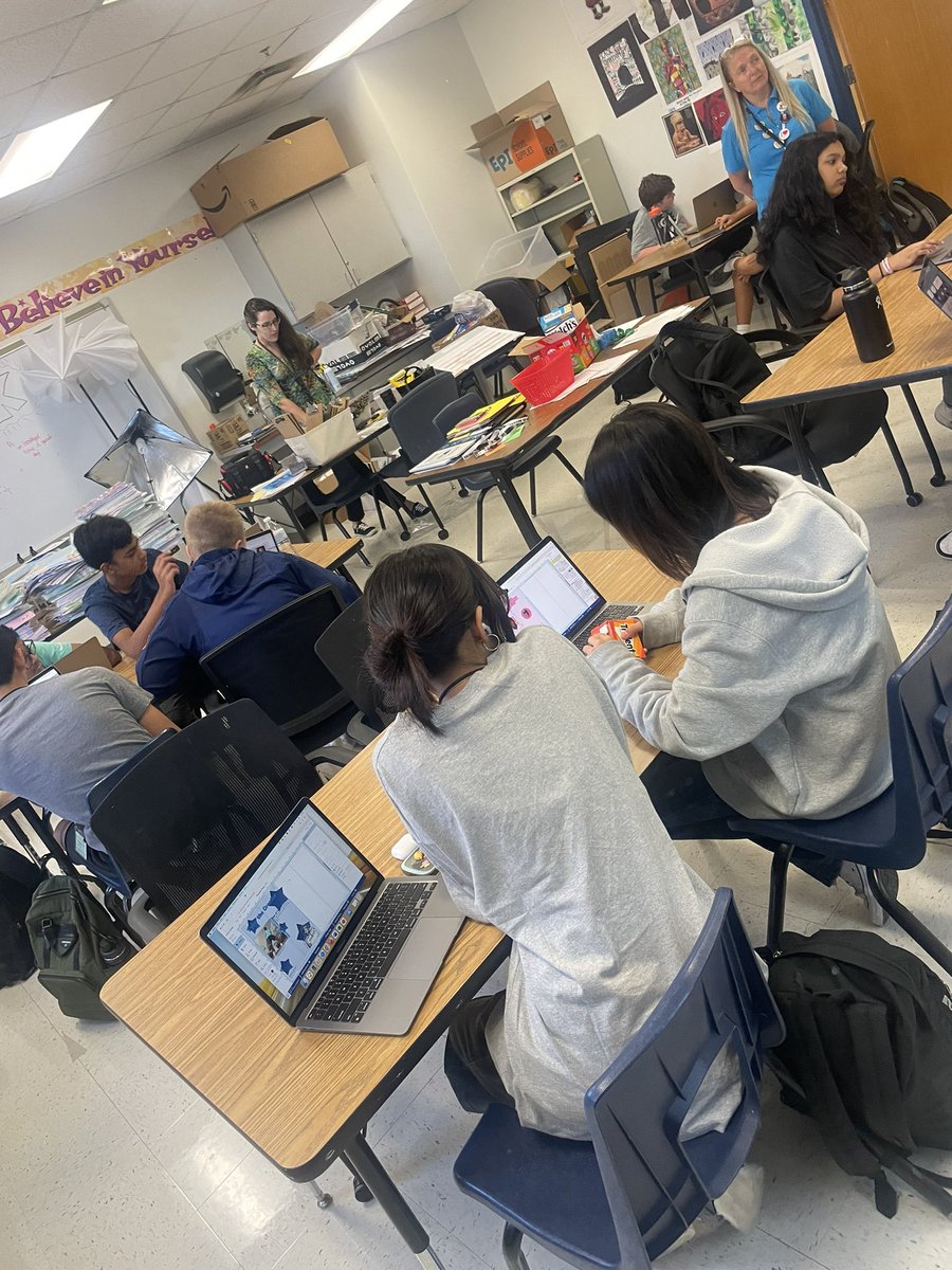 Yearbook Class deconstructing old yearbooks to learn how they are made and create their own! Great lesson with our yearbook representative! <a href="/CreekValleyMS/">Creek Valley Middle School</a>