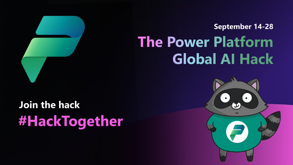 We're one week away from the Power Platform Global AI Hack!

#HackTogether with help from experts, build solutions in Power Platform with AI, and submit your hack for a chance to win prizes.

Register now: msft.it/60109ZQiM

#Microsoft365Dev #PowerPlatform #Copilot