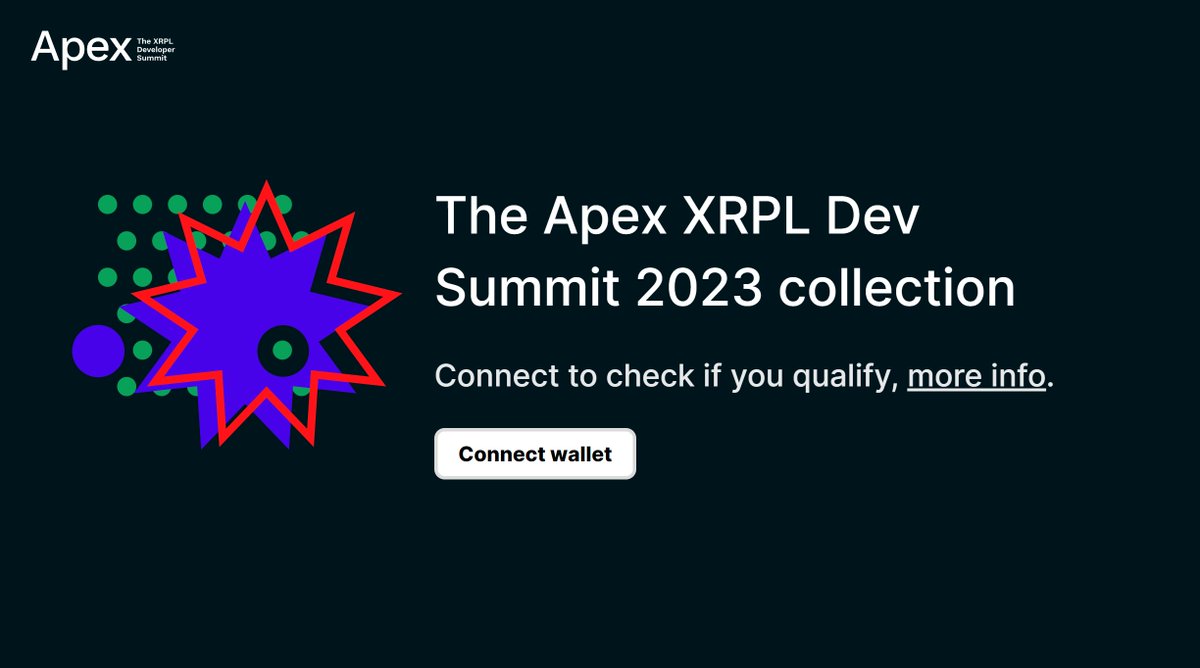 📢 We are proud to be the creators of the official #ApexDevSummit 2023 NFT collection!

The Apex XRPL Dev Summit 2023 collection transforms memories into art, commemorating event participants with an exclusive, limited-edition NFT minted on the XRP Ledger! #XRPL