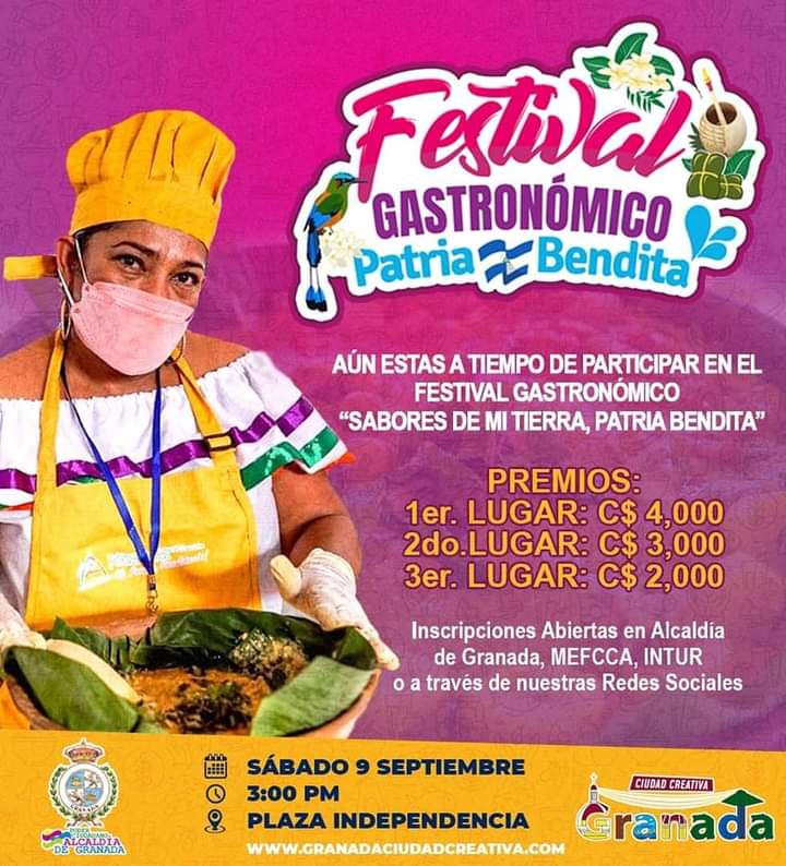 #Nicaragua | 'Festival Gastronómico Sabores de Mi Tierra “Patria Bendita”.

📍Granada 'La Gran Sultana'✨

 #PatriaBenditayLibre🇳🇮 #AMORANICARAGUA #Gastronomía #GranadaNic
