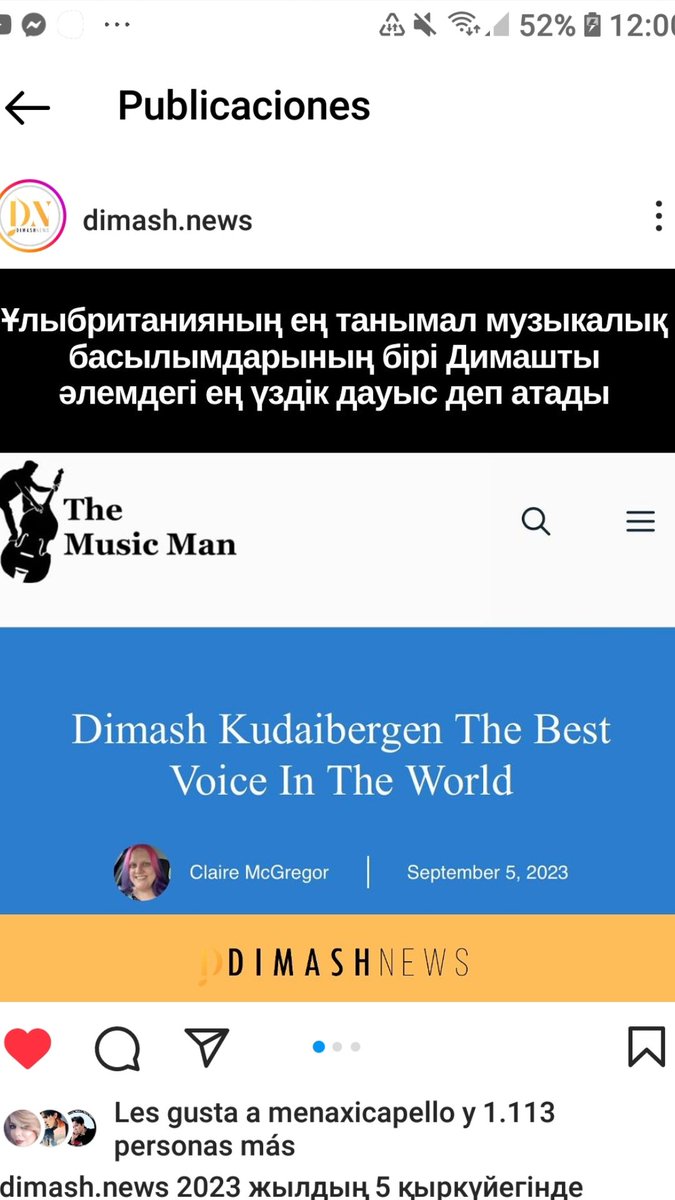 El portal británico 🇬🇧THE MUSIC MAN publicó un artículo sobre @dimash_official💖titulado 'Dimash Qudaibergen la mejor voz del mundo'. Estamos de acuerdo, verdad Dears?🤩 Escucha #Weekend la #DanceMusic🕺 perfecta en Spotify y YouTube 🎶 #NewMusic #NowPlaying WEEKEND EVERY DAY