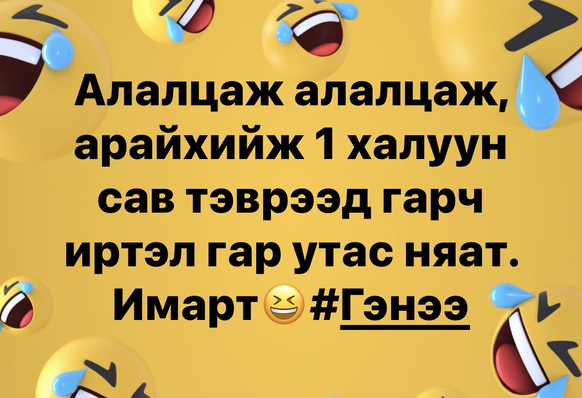 Алалцаж алалцаж, арайхийж 1 халуун сав тэврээд гарч иртэл гар утас няат. Имарт😆#Гэнээ