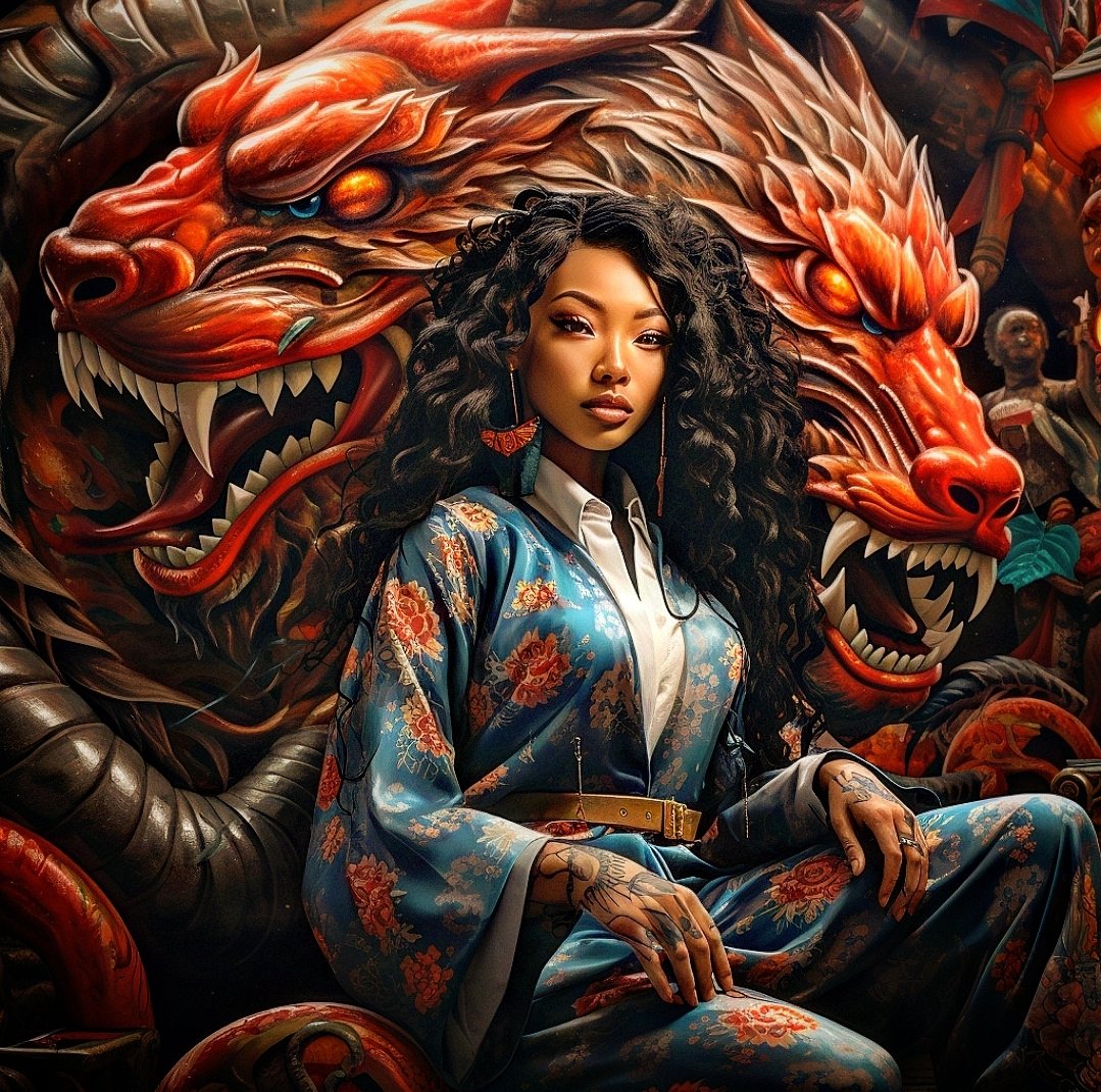 Think courageously. 
#art #dragons #DragonArt #TigerElegance #JapaneseMastery #AncientInspiration #MysticalMeetsFierce #ArtisticFusion #EastMeetsBeast #TraditionalTales #EpicCreatures #ArtisticJourney