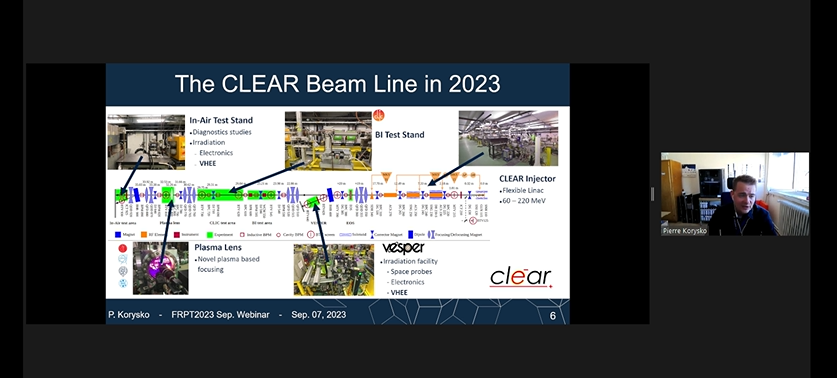 FlashRPT's tweet photo. 🎙️Pierre Korysko, postdoctoral research associate at @OxfordPhysics shares the results of his research on the VHEE beam in CLEAR.
#FRPTwebinars #VHEE #FLASHradiotherapt #Beam https://t.co/9X8oxlei6m