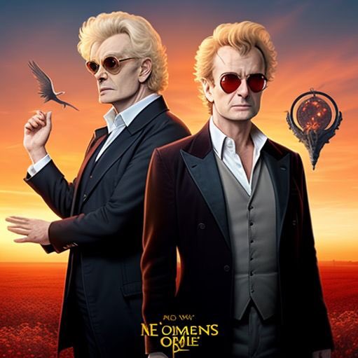 hhorrorqueen's tweet photo. I asked an AI to show me the poster for Good Omens Season 3 
🪽 https://t.co/cAlEZjVT6a