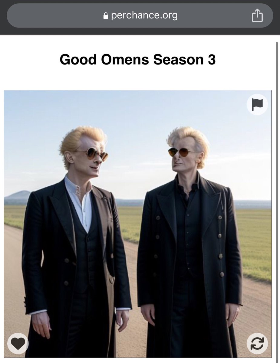 hhorrorqueen's tweet photo. I asked an AI to show me the poster for Good Omens Season 3 
🪽 https://t.co/cAlEZjVT6a