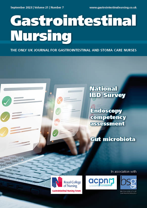 GINursing's tweet photo. Here is your first look at the September @GINursing! This month, read papers on national survey results reporting on the facilitators and barriers IBD nurses face providing MC care, gut microbiota; a perspective on colorectal cancer, and an endoscopy competency assessment tool https://t.co/TUvQdeQiin