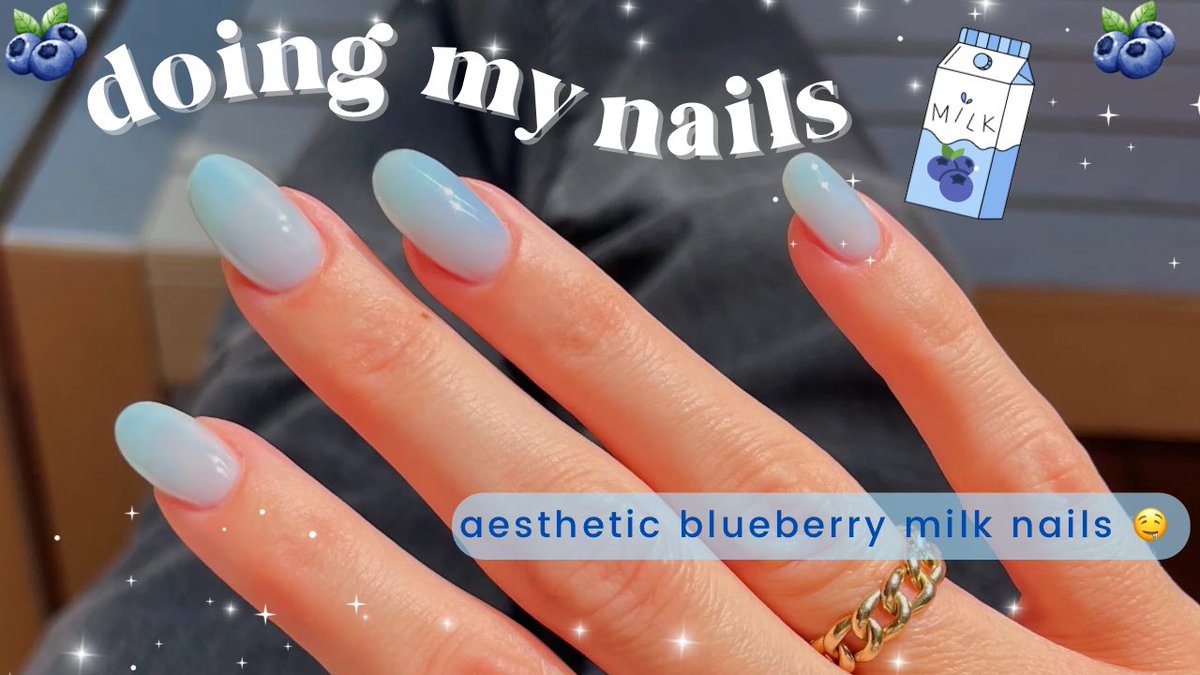 here is another vid of my whole gel manicure process from start to finish and topped off w the prettiest blueberry milk nails 🥹 enjoy!!! 

youtu.be/ODa00RKzJDI