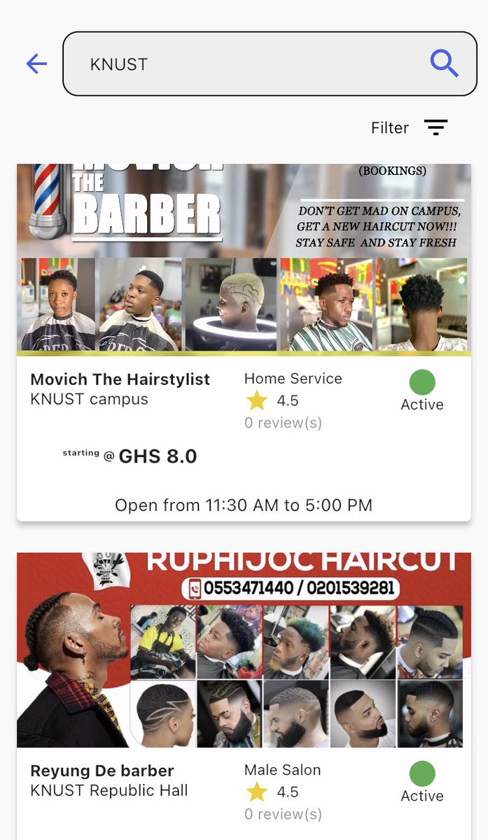 parlour_ghana's tweet image. Easily find your stylist! Search to find available shops at your location on Parlour. 

DOWNLOAD THE APP NOW!

App Store
apps.apple.com/us/app/parlour…

Google Play Store
play.google.com/store/apps/det…

#Parlour
#BeautyDestination
#UserApp