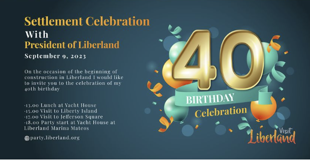 TV_Liberland's tweet photo. #Liberland #Settlement Updates – and President Vit’s #birthday
#celebration #yacht #house #marina #party #freedem #libertarian #invitation
https://t.co/cOC5xfG3l9 https://t.co/cwxAGh4MX0