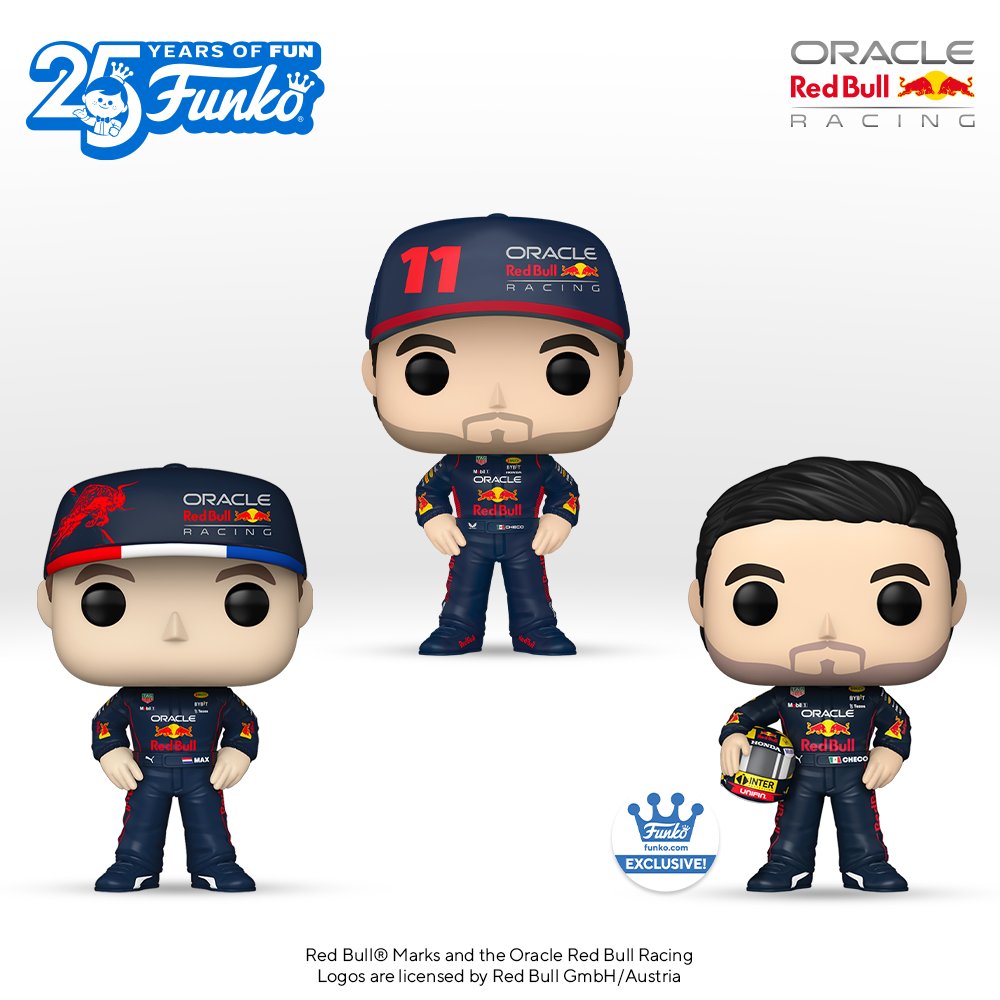 Funko Europe on X: Go! Race down the track with our Oracle Red Bull Racing  set, including exclusive Pop! Sergio Pérez with helmet & Pops! Sergio Pérez  & Max Verstappen. Also pulling