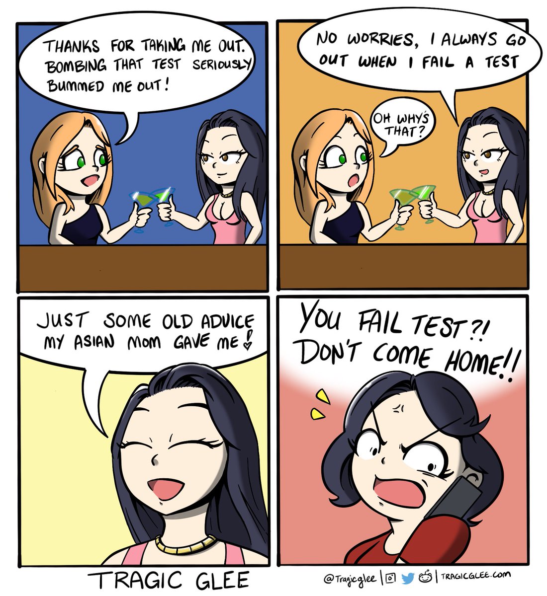 TragicGlee's tweet photo. Motherly advice…#webcomic #webcomics #comic #funny #subtleasiantraits #tigermom #asian #test #asianmom https://t.co/pYr2vV3OWY