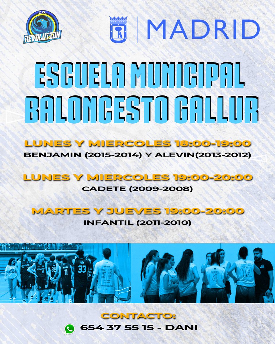 CDERevolution's tweet image. Ya está abierto el plazo de inscripción de nuestra Escuela Municipal de baloncesto en el CDM Gallur 💙🏀 #BaloncestoMunicipal #FormaciónDeportiva