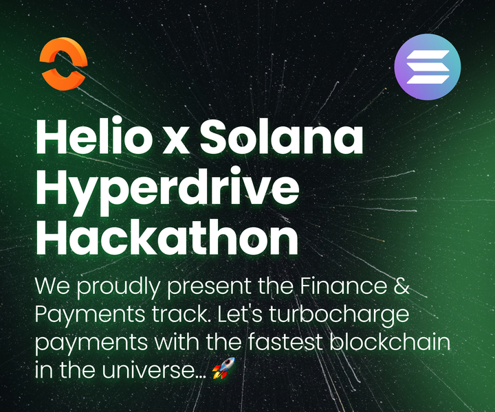 Helio x @solana ☄️Hyperdrive Hackathon☄️ We proudly present the Finance & Payments track⚡️ 👇Below are some ideas for what to build (things we think are real, business-quality ideas that could scale within the Solana payments ecosystem) 🧠 📽️ Video / content monetisation -…